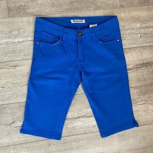 Emperial‎ Size 5 Premium Five-Pocket Bermuda Shorts Slim Trim Stretchy Blue